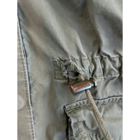 LOVE TREE Women's Utility Hooded Vest XL Army Green Drawstring Pockets Zip Up - Picture 7 of 9